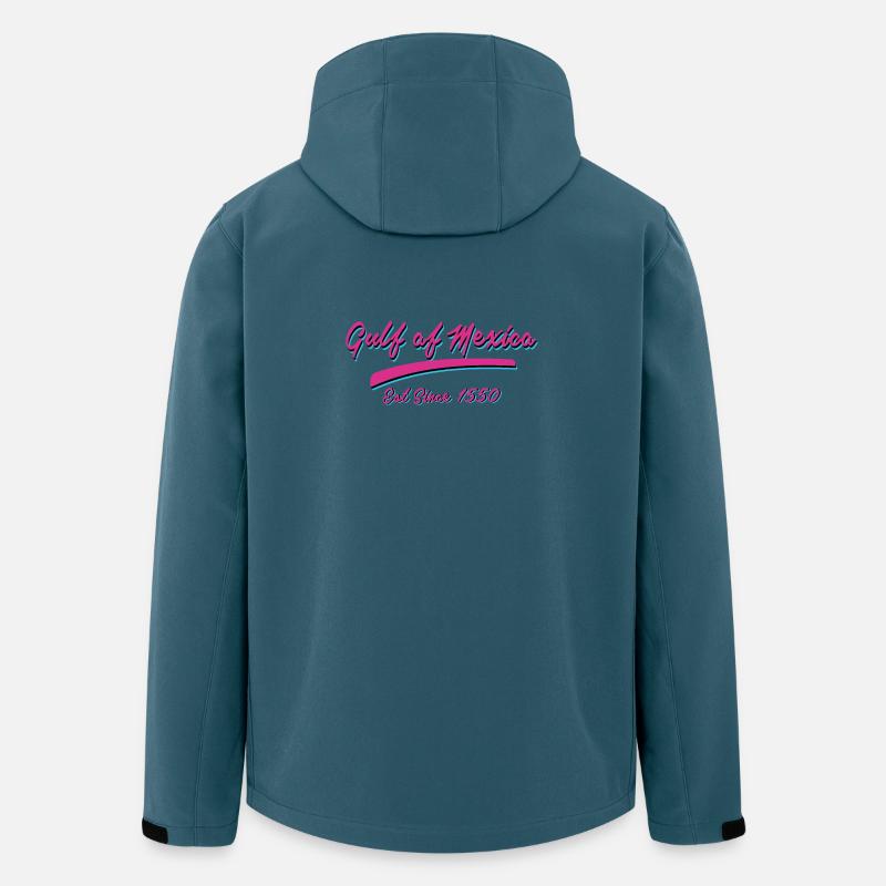 Retro-Textdesign vom Golf von Mexiko - Recycelte Männer Softshell-Jacke von Stanley/Stella - Dunkles Petrol