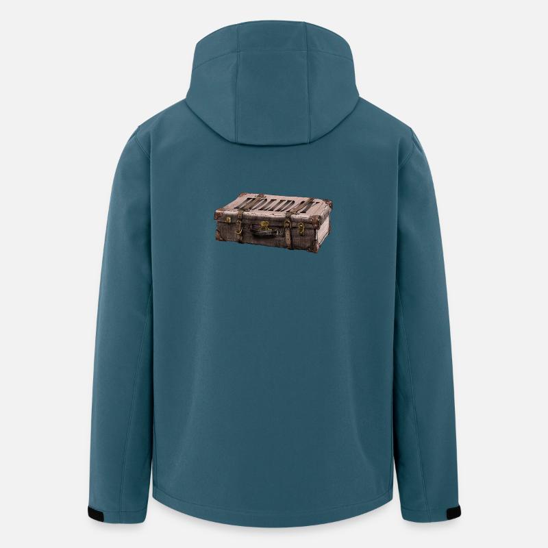 Abenteuer-Koffer mit Entdecker-Design - Recycelte Männer Softshell-Jacke von Stanley/Stella - Dunkles Petrol