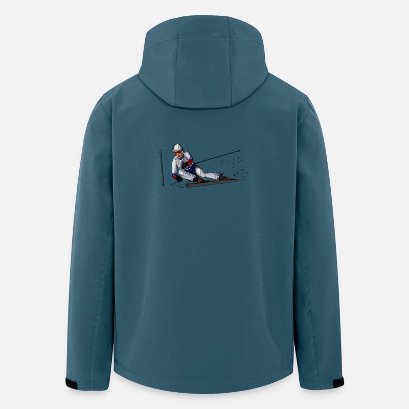 Skifahrer Action Illustration - Recycelte Männer Softshell-Jacke von Stanley/Stella - Dunkles Petrol