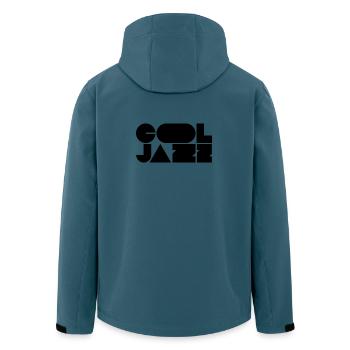Logo jazz audacieux et cool - Veste softshell homme en polyester recyclé Stanley/Stella - bleu pétrole foncé - Dos - AI Model Male 185 light (185cm)