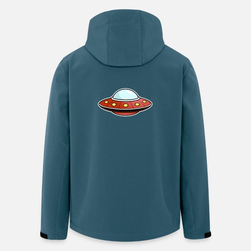 UFO rot - Recycelte Männer Softshell-Jacke von Stanley/Stella - Dunkles Petrol