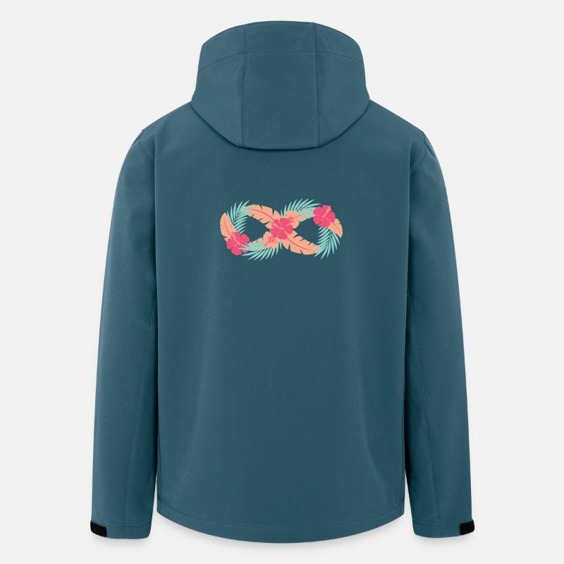 Tropischer Hibiskus-Kreis - Recycelte Männer Softshell-Jacke von Stanley/Stella - Dunkles Petrol