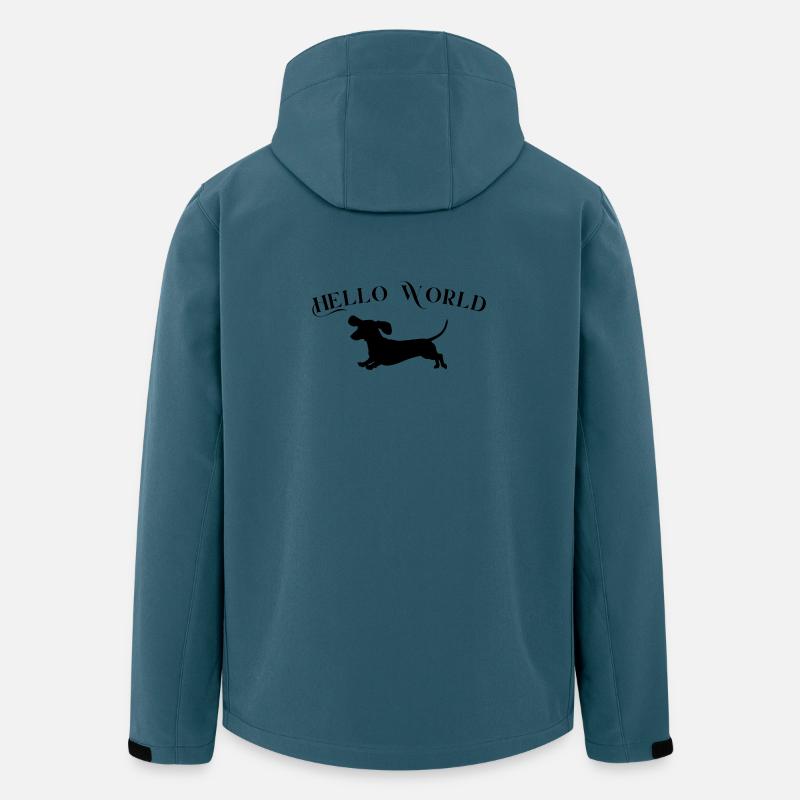 Hello World mit Dackel - Recycelte Männer Softshell-Jacke von Stanley/Stella - Dunkles Petrol