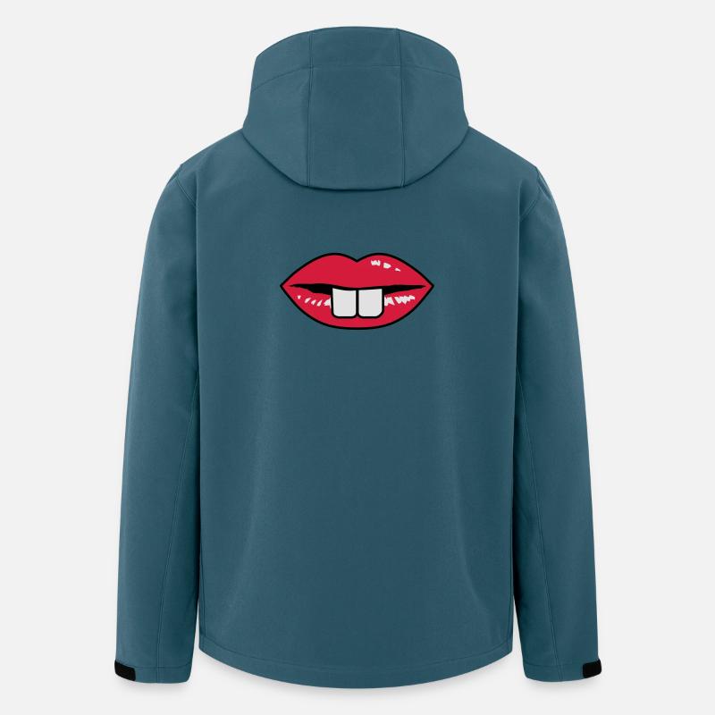Ein roter Mund mit Hasenzähne - Recycelte Männer Softshell-Jacke von Stanley/Stella - Dunkles Petrol