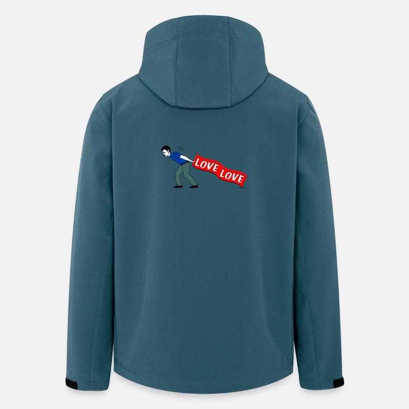 MEN PULL LOVE Banner - Recycelte Männer Softshell-Jacke von Stanley/Stella - Dunkles Petrol