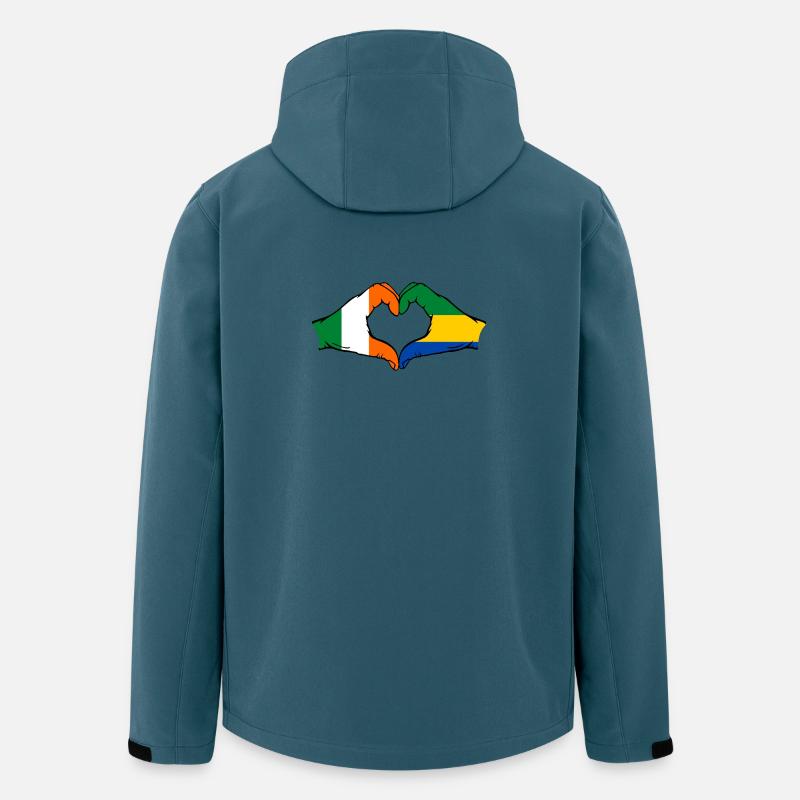 Ireland Gabon Flag Hands Heart Shape - Men’s Recycled Softshell Jacket by Stanley/Stella - stargazer