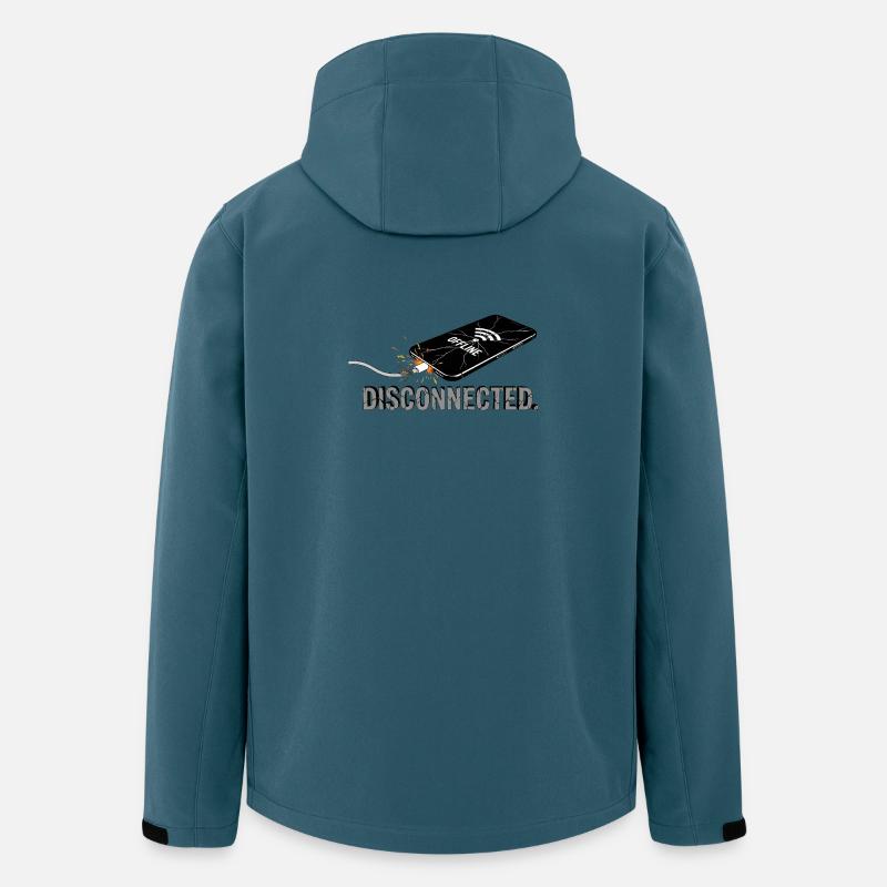 Déconnecté - Pause numérique - Veste softshell homme en polyester recyclé Stanley/Stella - bleu pétrole foncé