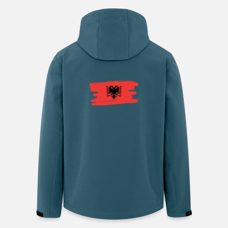 Albanais drapeau albanais, drapeau - Veste softshell homme en polyester recyclé Stanley/Stella - bleu pétrole foncé