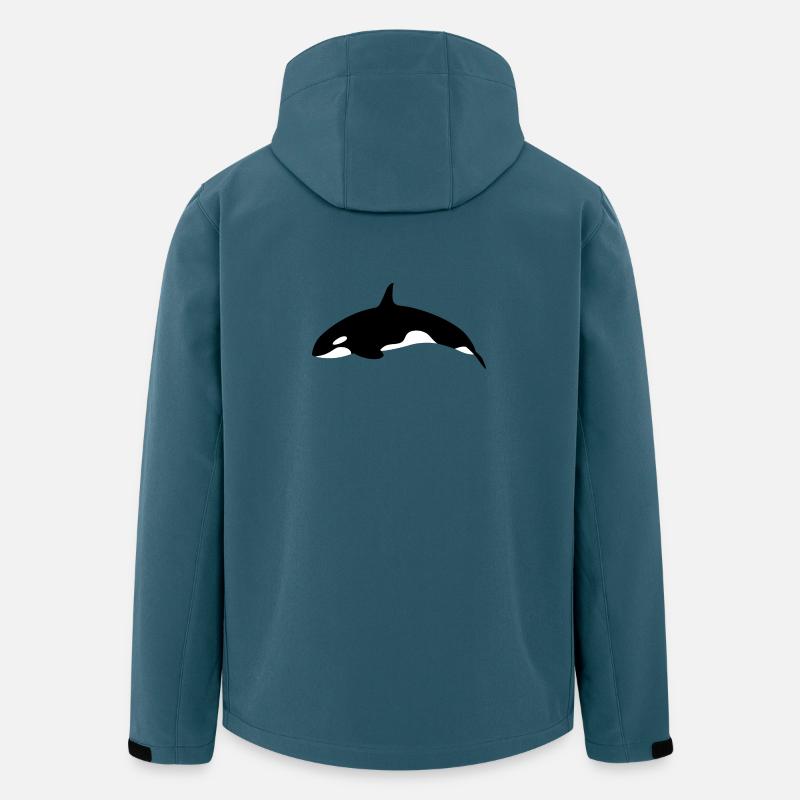 Orca Wal springender Orca Wal von der Seite - Recycelte Männer Softshell-Jacke von Stanley/Stella - Dunkles Petrol
