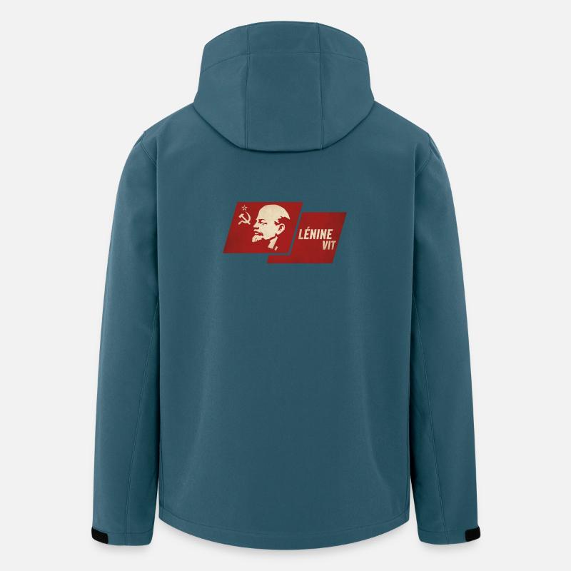 Lénine Vit Drapeau - Veste softshell homme en polyester recyclé Stanley/Stella - bleu pétrole foncé