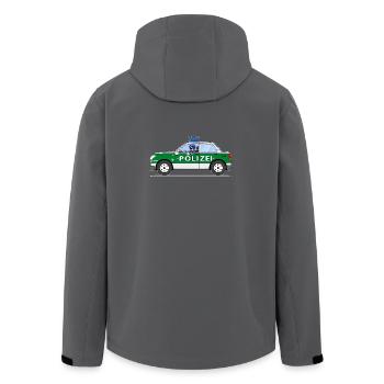 Police car with policeman green and silver - Men’s Recycled Softshell Jacket by Stanley/Stella - anthracite - Back - AI Model Male 185 light (185cm)