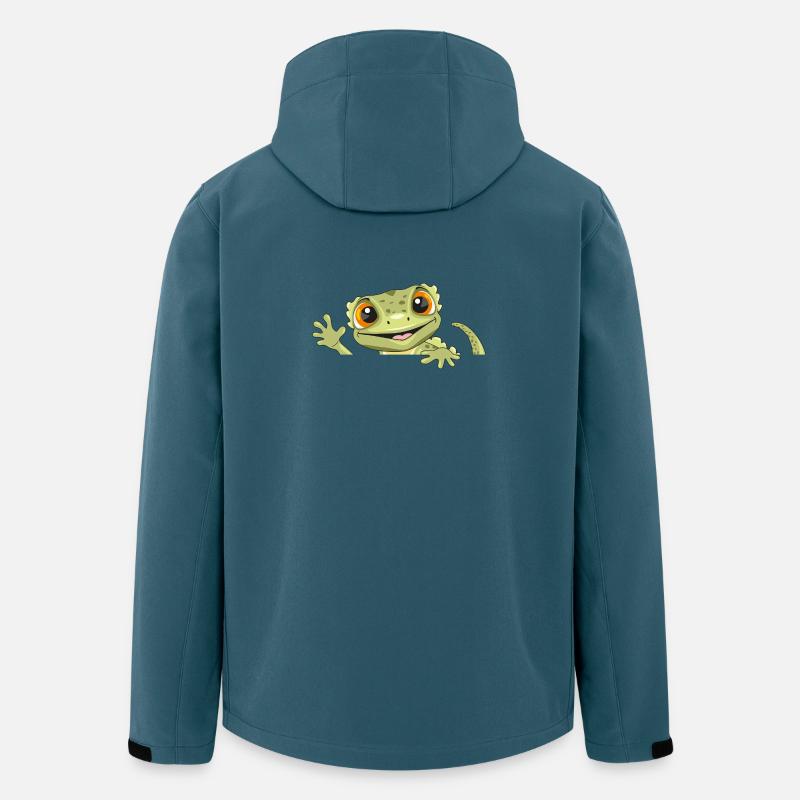 Spähender lustiger Willkommensgecko - Recycelte Männer Softshell-Jacke von Stanley/Stella - Dunkles Petrol
