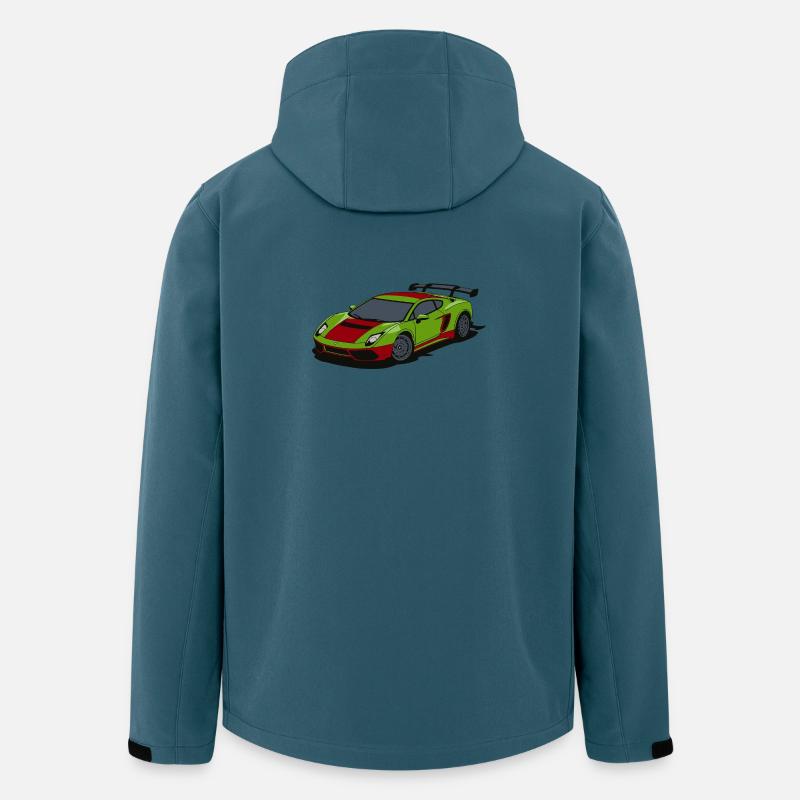 Neon Lime Sportwagen Burst - Recycelte Männer Softshell-Jacke von Stanley/Stella - Dunkles Petrol