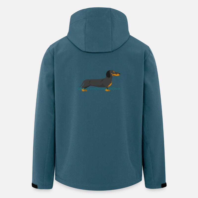 Dachshund silhouette with watermark pattern - Men’s Recycled Softshell Jacket by Stanley/Stella - stargazer