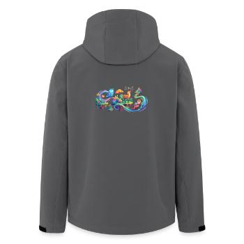 Fantasiewald Tiertraum Fantasy Wald Tiere Motiv - Recycelte Männer Softshell-Jacke von Stanley/Stella - Dunkles Petrol - Hinten - AI Model Male 185 light (185cm)