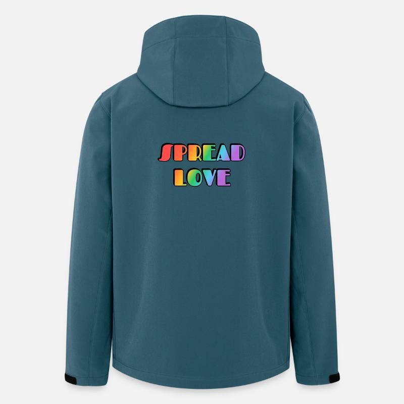 Typographie arc-en-ciel Spread Love - Veste softshell homme en polyester recyclé Stanley/Stella - bleu pétrole foncé