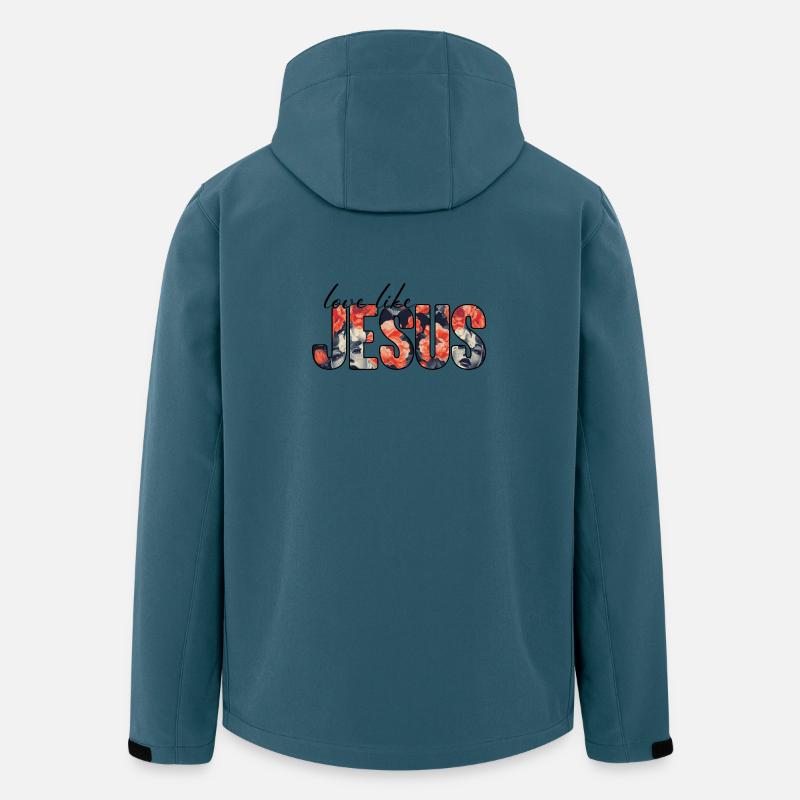 Floraler Jesus - Recycelte Männer Softshell-Jacke von Stanley/Stella - Dunkles Petrol