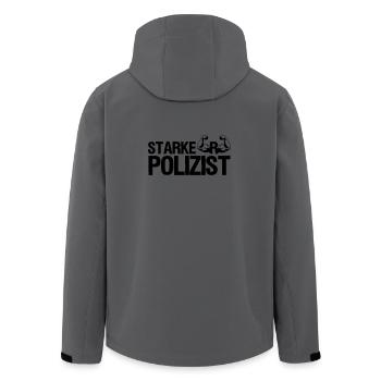 Starker Polizist, Polizei, Sprüche, Geschenk - Recycelte Männer Softshell-Jacke von Stanley/Stella - Dunkles Petrol - Hinten - AI Model Male 185 light (185cm)