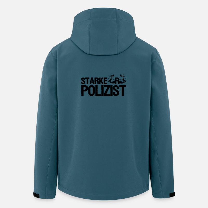 Starker Polizist, Polizei, Sprüche, Geschenk - Recycelte Männer Softshell-Jacke von Stanley/Stella - Dunkles Petrol