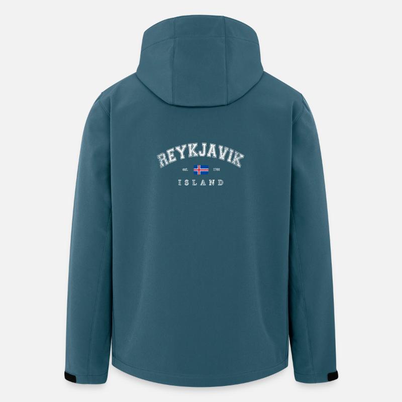 Île de Reykjavik - Veste softshell homme en polyester recyclé Stanley/Stella - bleu pétrole foncé