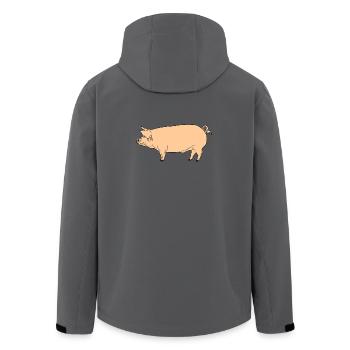 Pink pig - Men’s Recycled Softshell Jacket by Stanley/Stella - stargazer - Back - AI Model Male 185 light (185cm)