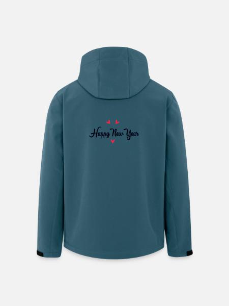 HAPPY NEW YEAR - Veste softshell homme en polyester recyclé Stanley/Stella - bleu pétrole foncé