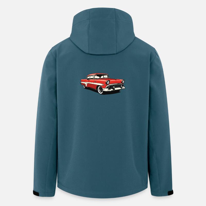 Retro Klassischer US-Auto Druck - Recycelte Männer Softshell-Jacke von Stanley/Stella - Dunkles Petrol