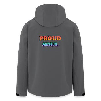 Stolze Soul-Farbverlaufstypografie - Recycelte Männer Softshell-Jacke von Stanley/Stella -  - Hinten - AI Model Male 185 light (185cm)