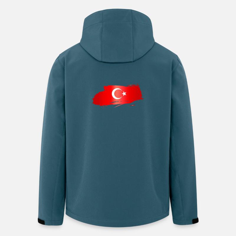 Türkische Flagge Pinselstrich - Recycelte Männer Softshell-Jacke von Stanley/Stella - Dunkles Petrol