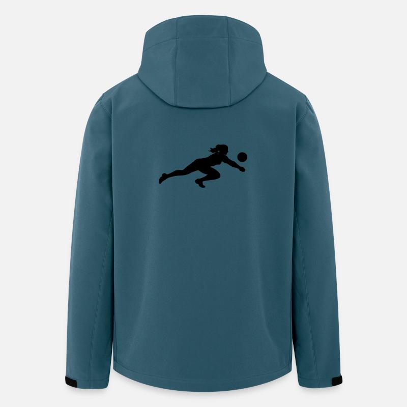 Volleyball Silhouette - Recycelte Männer Softshell-Jacke von Stanley/Stella - Dunkles Petrol
