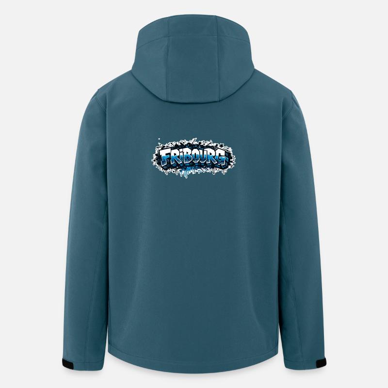 FRIBOURG GRAFFITI - Recycelte Männer Softshell-Jacke von Stanley/Stella - Dunkles Petrol