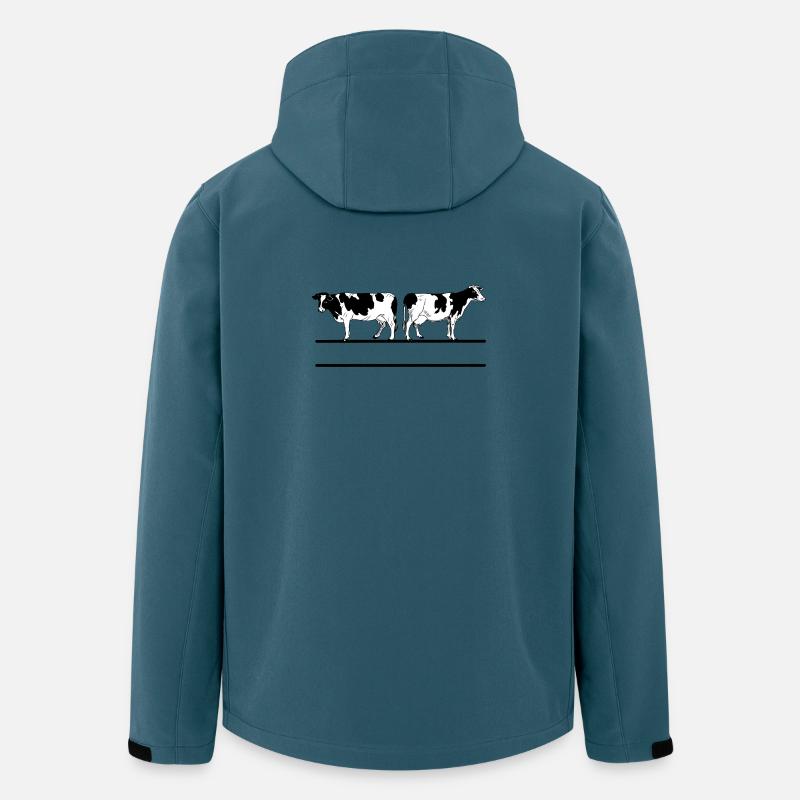 Schwarzweißes Kuhmonogramm - Recycelte Männer Softshell-Jacke von Stanley/Stella - Dunkles Petrol