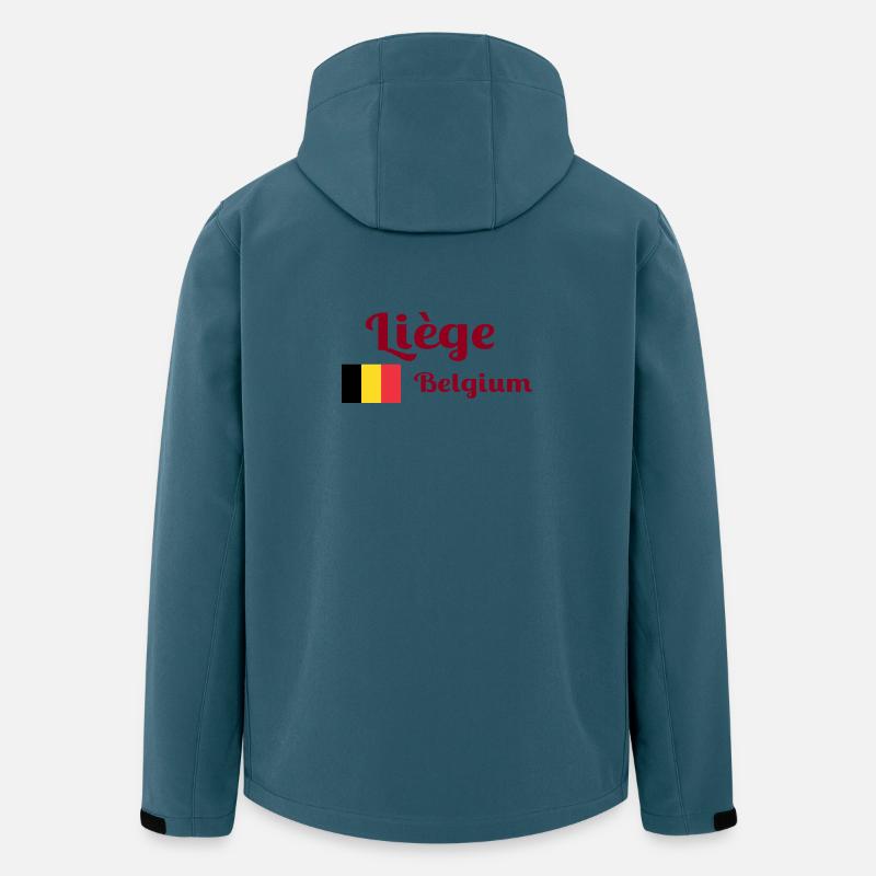 Lüttich Belgien - Stilvolle Drucke - Recycelte Männer Softshell-Jacke von Stanley/Stella - Dunkles Petrol