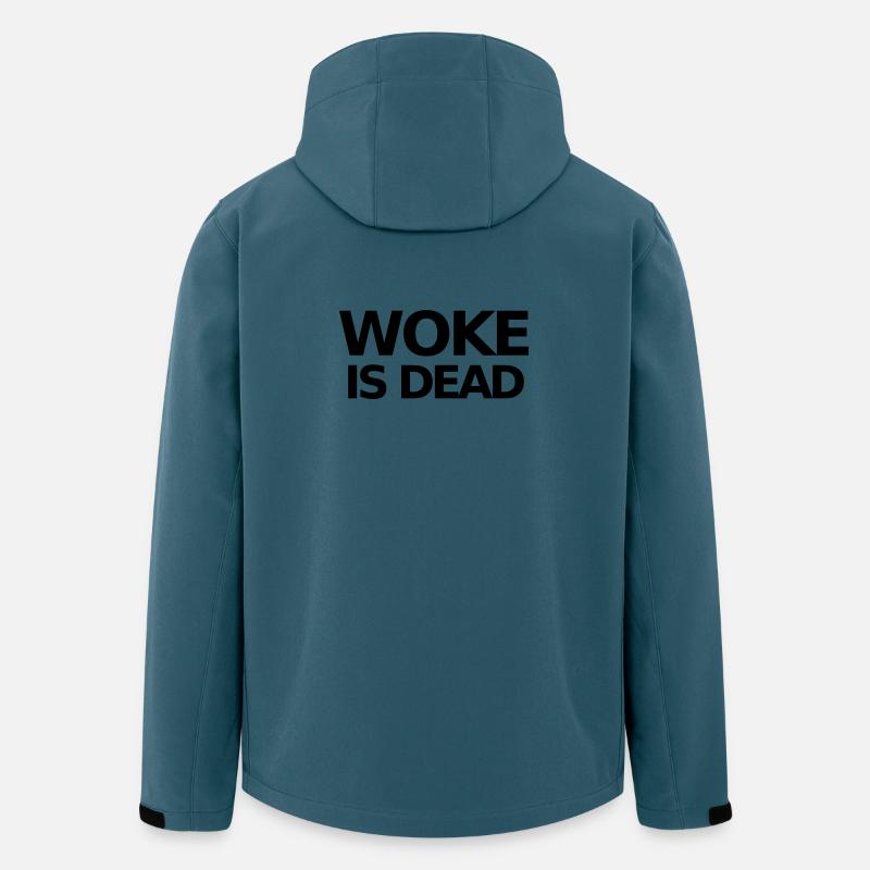 Déclaration WOKE IS DEAD - Veste softshell homme en polyester recyclé Stanley/Stella - bleu pétrole foncé