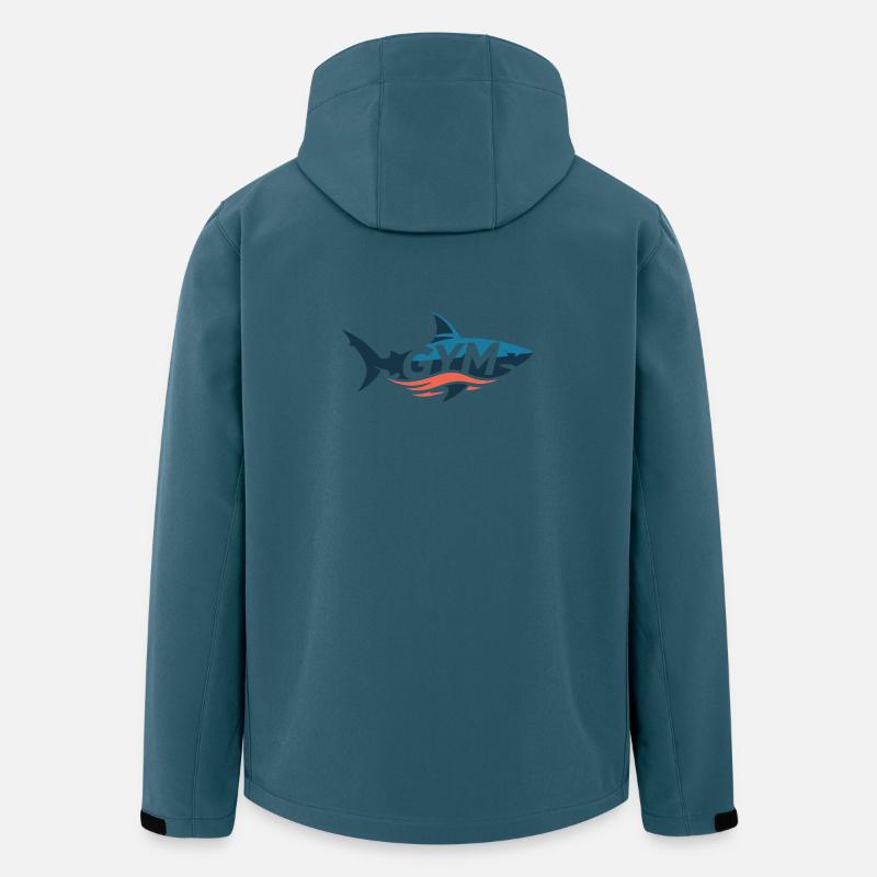 Emblème de l’Aqua Shark Gym - Veste softshell homme en polyester recyclé Stanley/Stella - bleu pétrole foncé