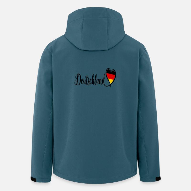 Deutschland Herzflagge Script - Recycelte Männer Softshell-Jacke von Stanley/Stella - Dunkles Petrol