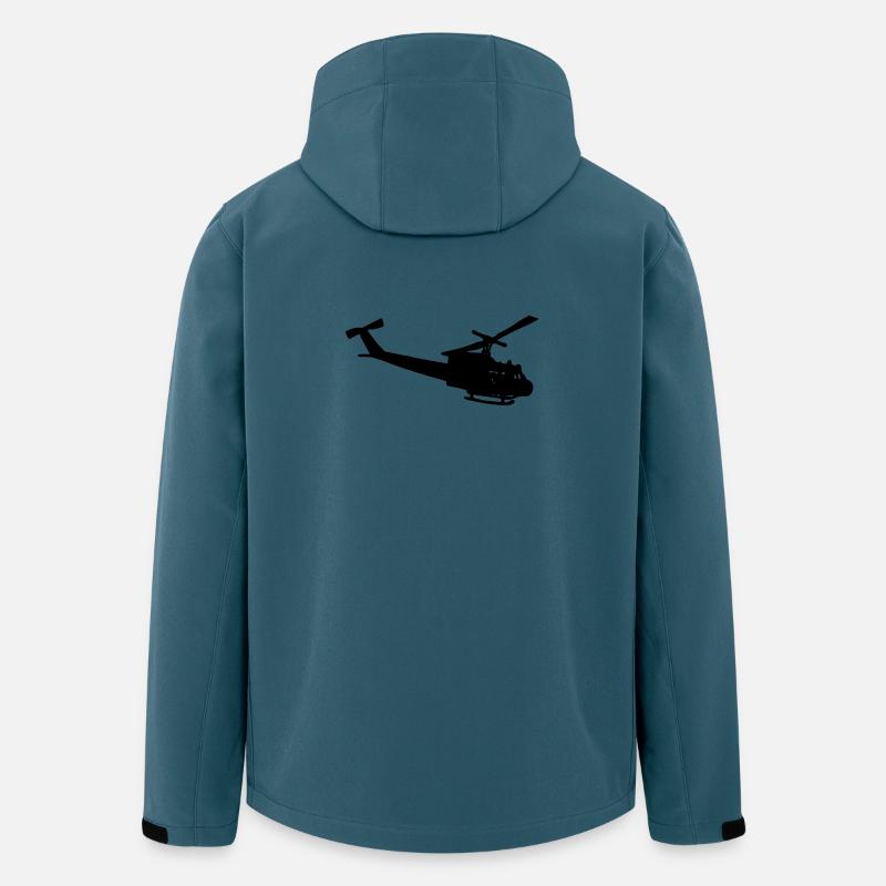 Bell UH-10 silhouette - Recycelte Männer Softshell-Jacke von Stanley/Stella - Dunkles Petrol