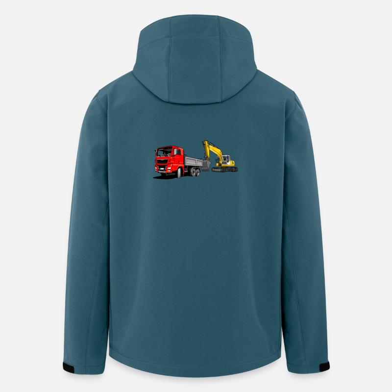 Lastauto mit Bagger - Recycelte Männer Softshell-Jacke von Stanley/Stella - Dunkles Petrol
