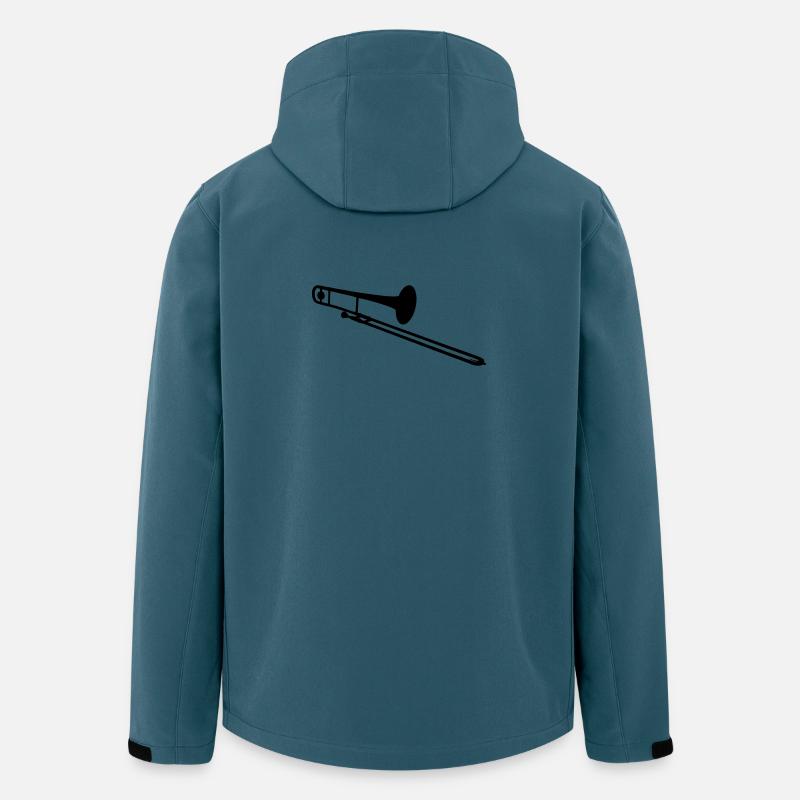 Instrument à vent de trombone - Veste softshell homme en polyester recyclé Stanley/Stella - bleu pétrole foncé