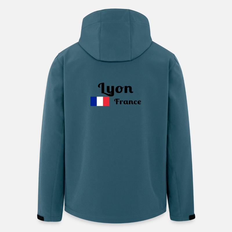 Lyon Frankreich - Stilvolle Drucke - Recycelte Männer Softshell-Jacke von Stanley/Stella - Dunkles Petrol
