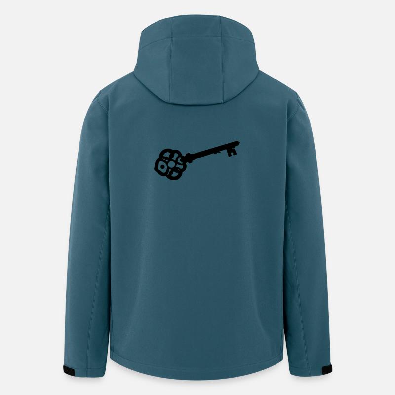 Silhouette de clé squelette ornée - Veste softshell homme en polyester recyclé Stanley/Stella - bleu pétrole foncé
