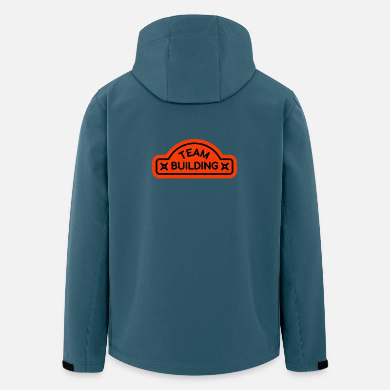 Création de logo de team building - Veste softshell homme en polyester recyclé Stanley/Stella - bleu pétrole foncé