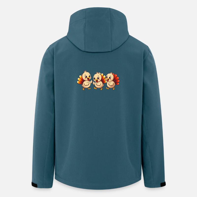 Bébé dinde de Thanksgiving - Veste softshell homme en polyester recyclé Stanley/Stella - bleu pétrole foncé