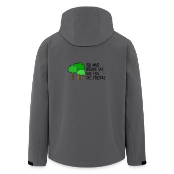 J’aime les arbres qui gardent la bouche fermée - Veste softshell homme en polyester recyclé Stanley/Stella - bleu pétrole foncé - Dos - AI Model Male 185 light (185cm)