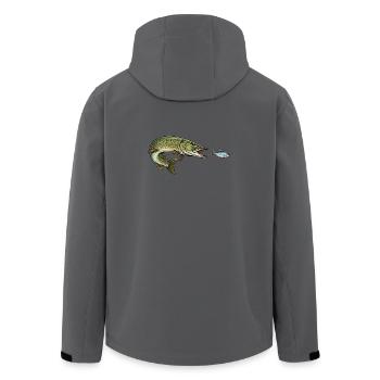 Le brochet chasse le poisson - Veste softshell homme en polyester recyclé Stanley/Stella - bleu pétrole foncé - Dos - AI Model Male 185 light (185cm)