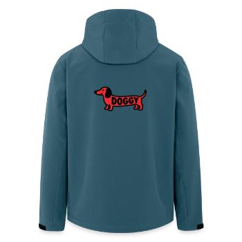 Dachshund Dog Doggy Saying Red - Men’s Recycled Softshell Jacket by Stanley/Stella - stargazer - Back - AI Model Male 185 light (185cm)