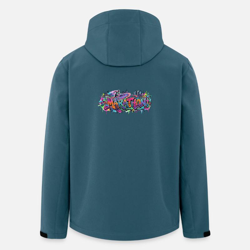 Farbrausch Marathon Graffiti - Veste softshell homme en polyester recyclé Stanley/Stella - bleu pétrole foncé