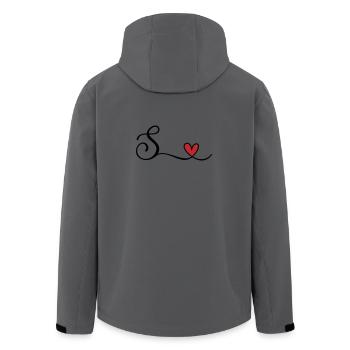 Buchstabe S Monogramm mit Herz - Recycelte Männer Softshell-Jacke von Stanley/Stella - Dunkles Petrol - Hinten - AI Model Male 185 light (185cm)