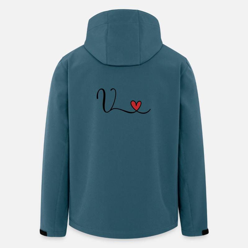 Letter V Monogram Initial Heart - Men’s Recycled Softshell Jacket by Stanley/Stella - stargazer