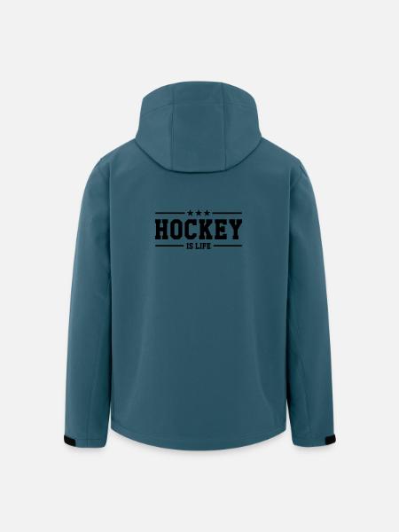 Hockey is life - Veste softshell homme en polyester recyclé Stanley/Stella - bleu pétrole foncé